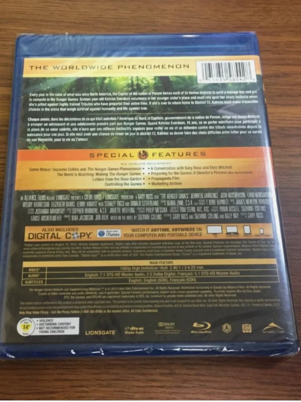 NEW The Hunger Games Blu ray Jennifer Lawrence, Liam Hemsworth, Josh Hutcherson - Picture 2 of 2